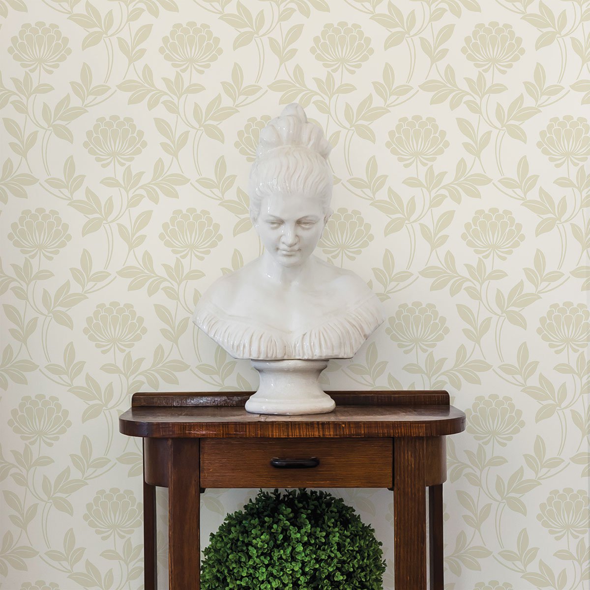 Ogilvy Bone Floral Wallpaper