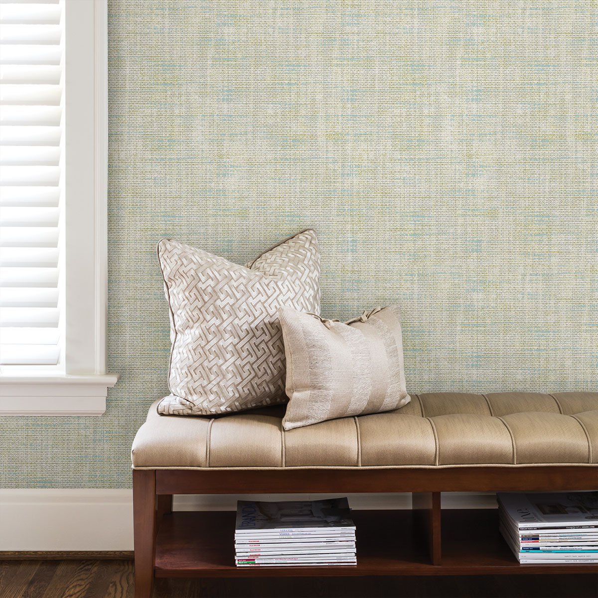 Leah Teal Texture Wallpaper