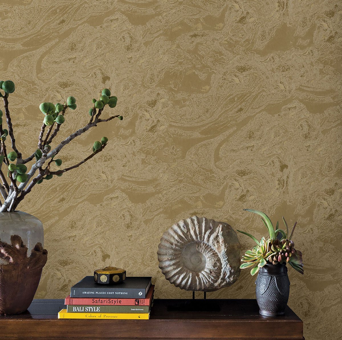 Reyne Gold Marble  Wallpaper