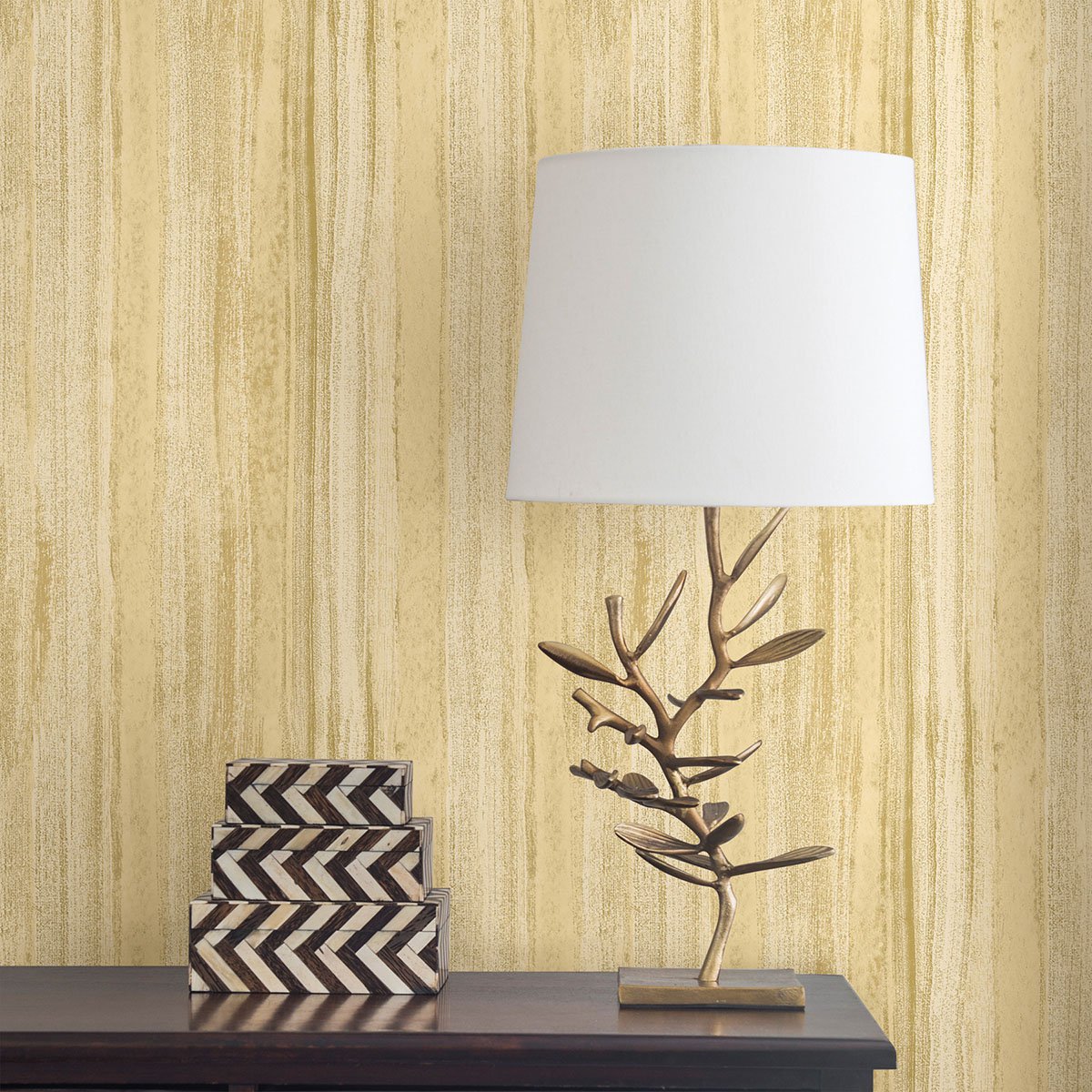 Donella Yellow Stripe  Wallpaper