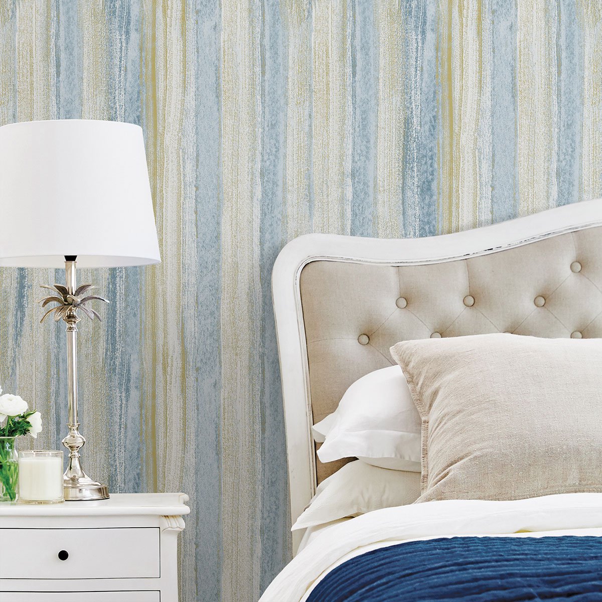 Donella Blue Stripe  Wallpaper