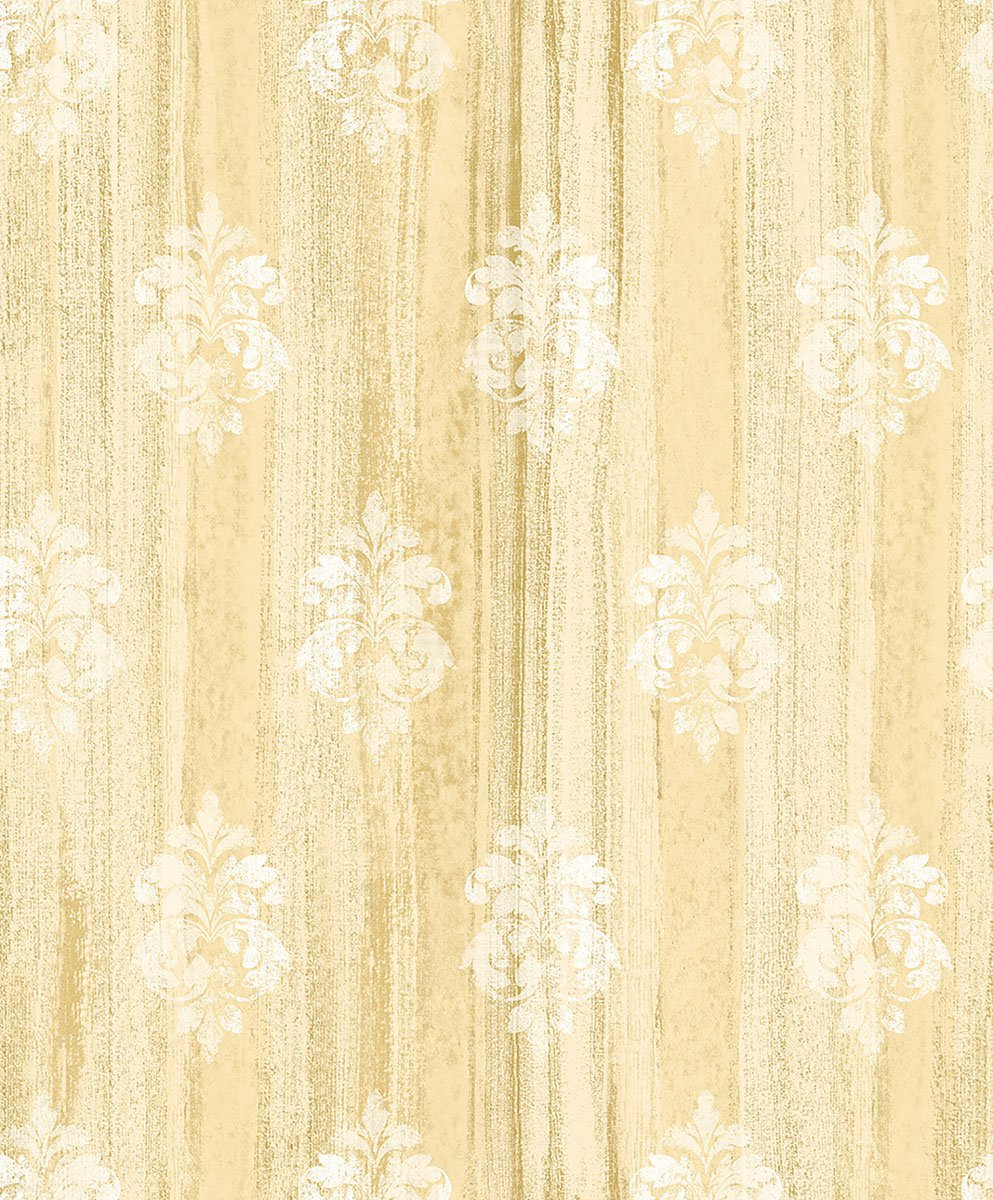 Alison Yellow Damask Motif  Wallpaper
