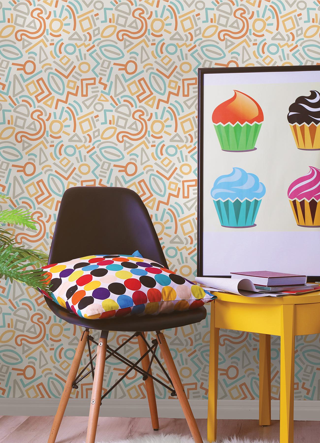 Multi Doodle Abstract Peel & Stick Wallpaper