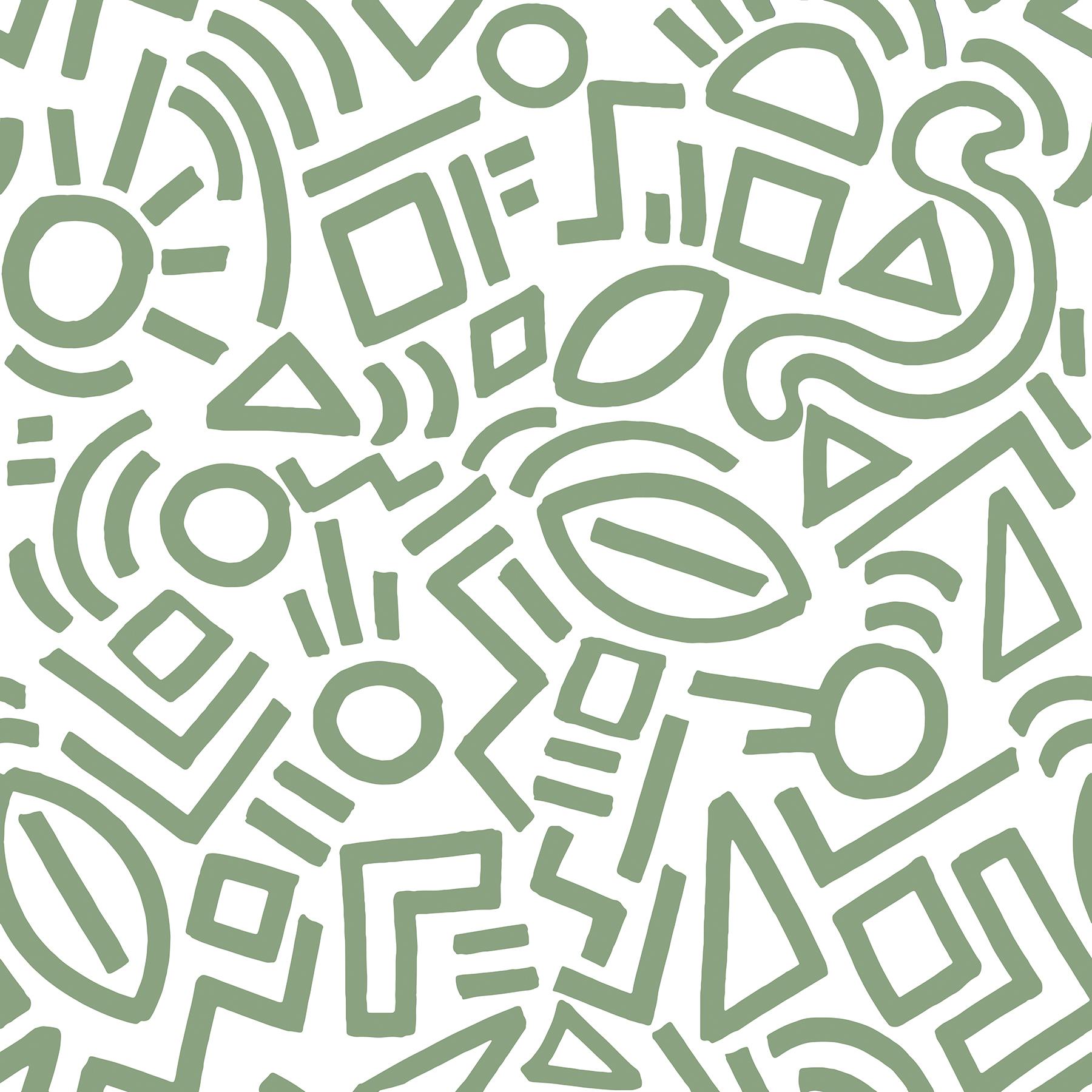 Sage Doodle Abstract Peel & Stick Wallpaper