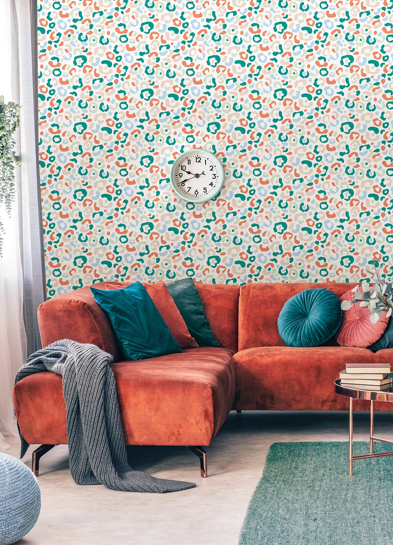 Multi Bright Leopard Spots Peel & Stick Wallpaper