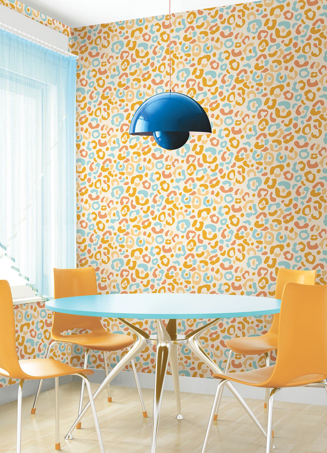 Multi Warm Leopard Spots Peel & Stick Wallpaper