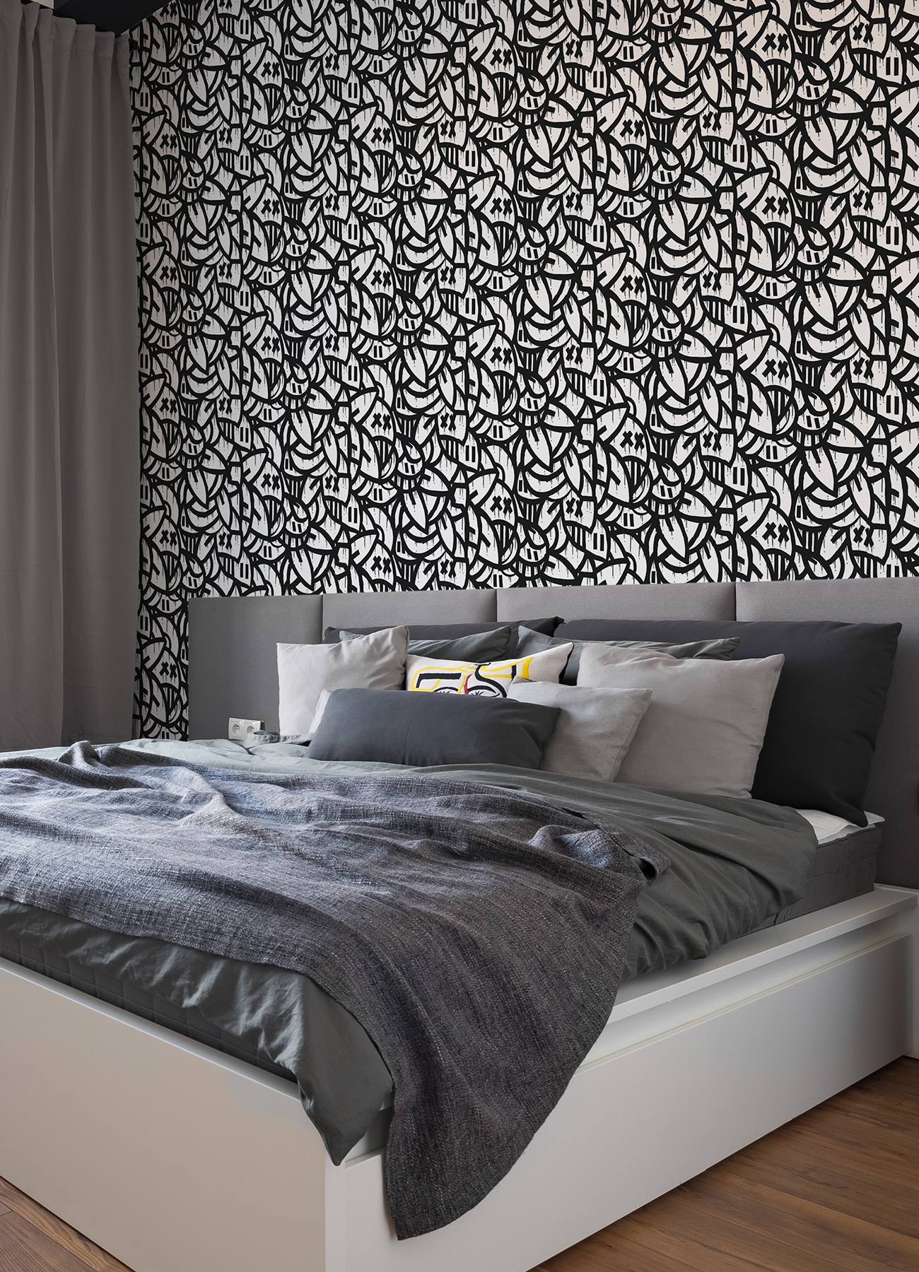 Black Bold Arrangements Peel & Stick Wallpaper