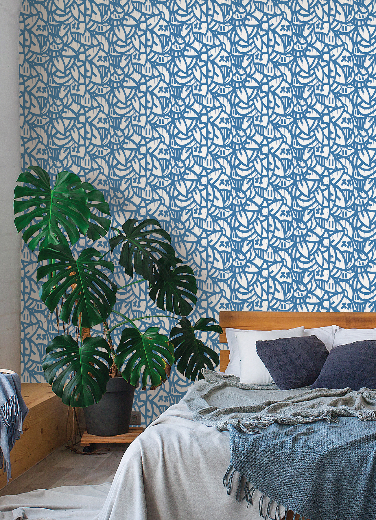 Blue Bold Arrangements Peel & Stick Wallpaper