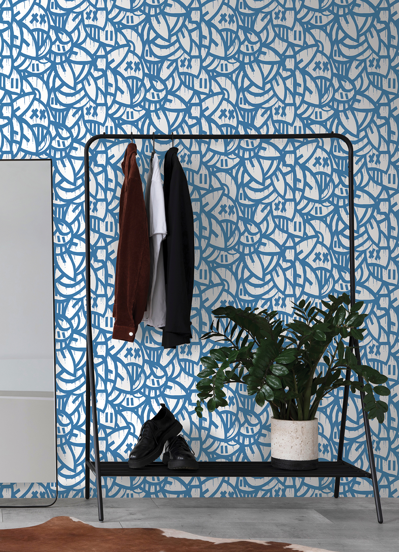 Blue Bold Arrangements Peel & Stick Wallpaper