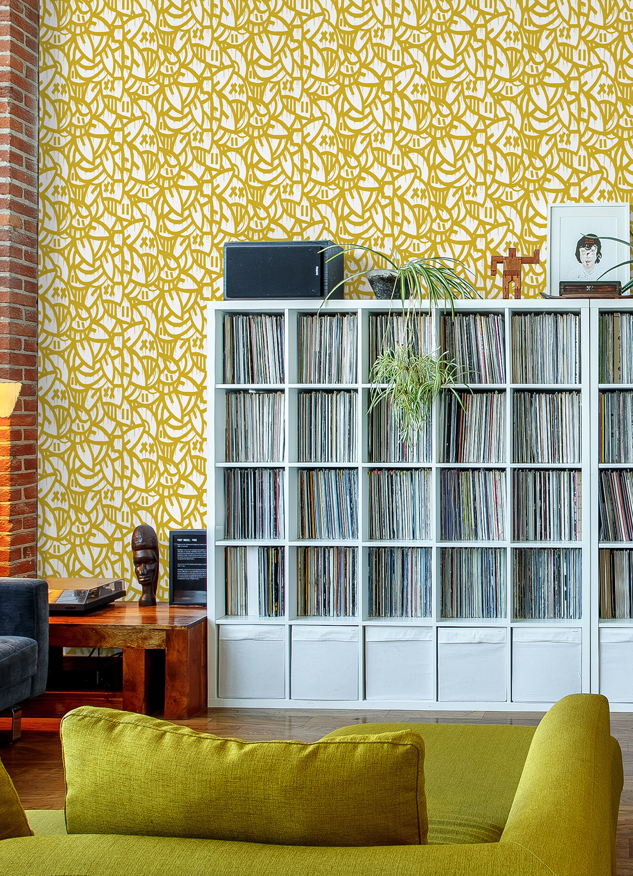 Yellow Bold Arrangements Peel & Stick Wallpaper