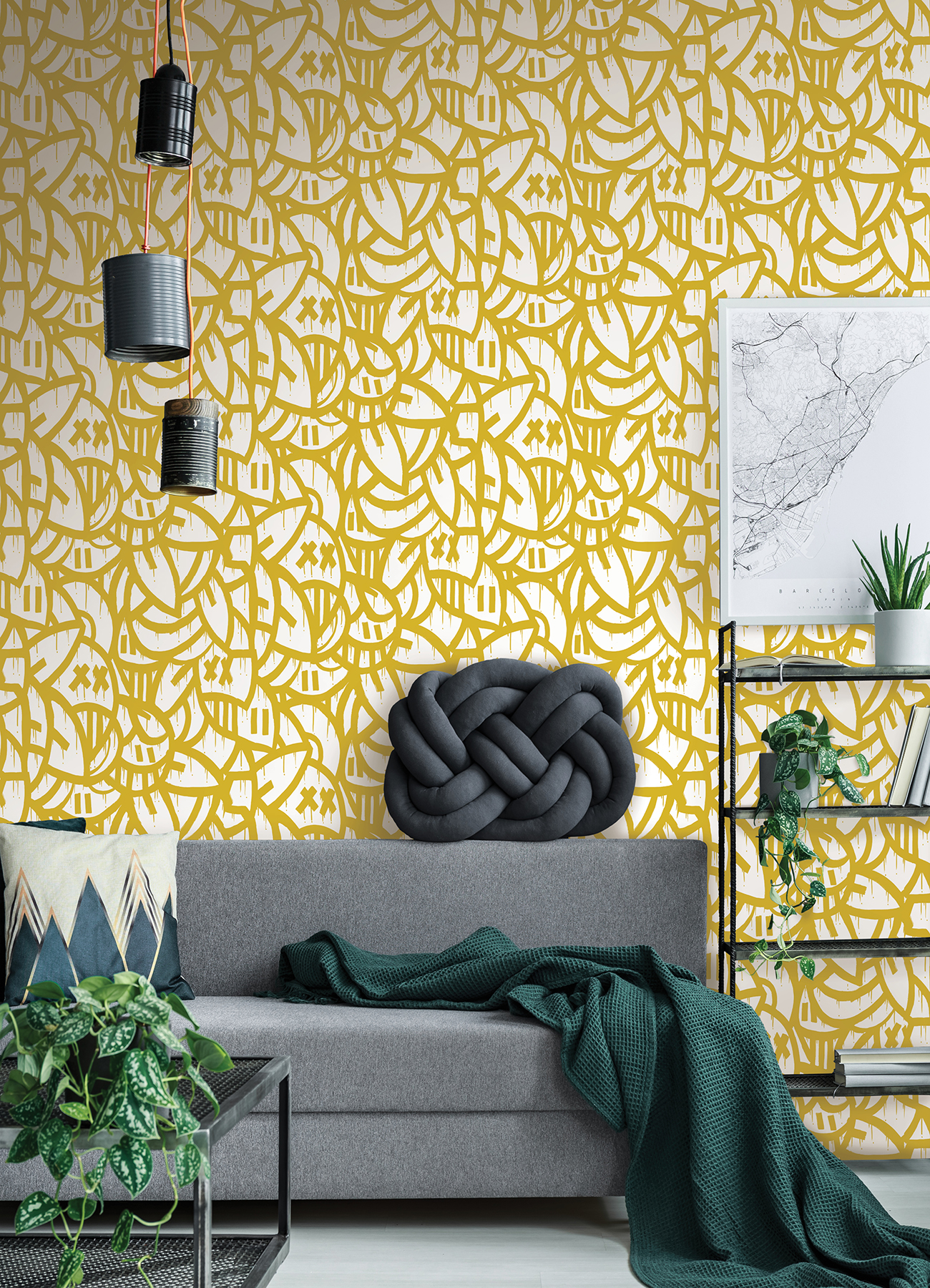Yellow Bold Arrangements Peel & Stick Wallpaper