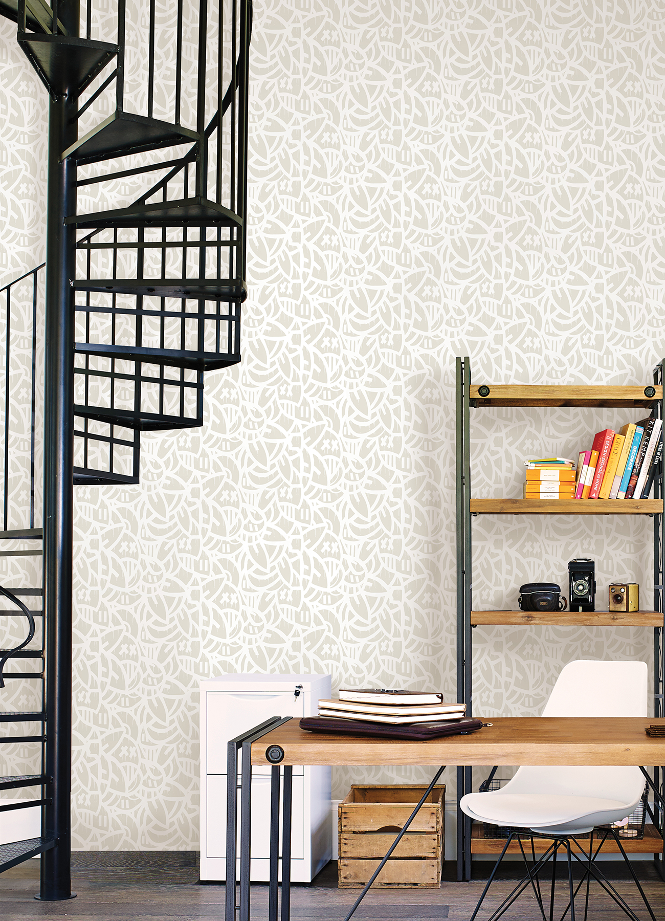Cream Bold Arrangements Peel & Stick Wallpaper