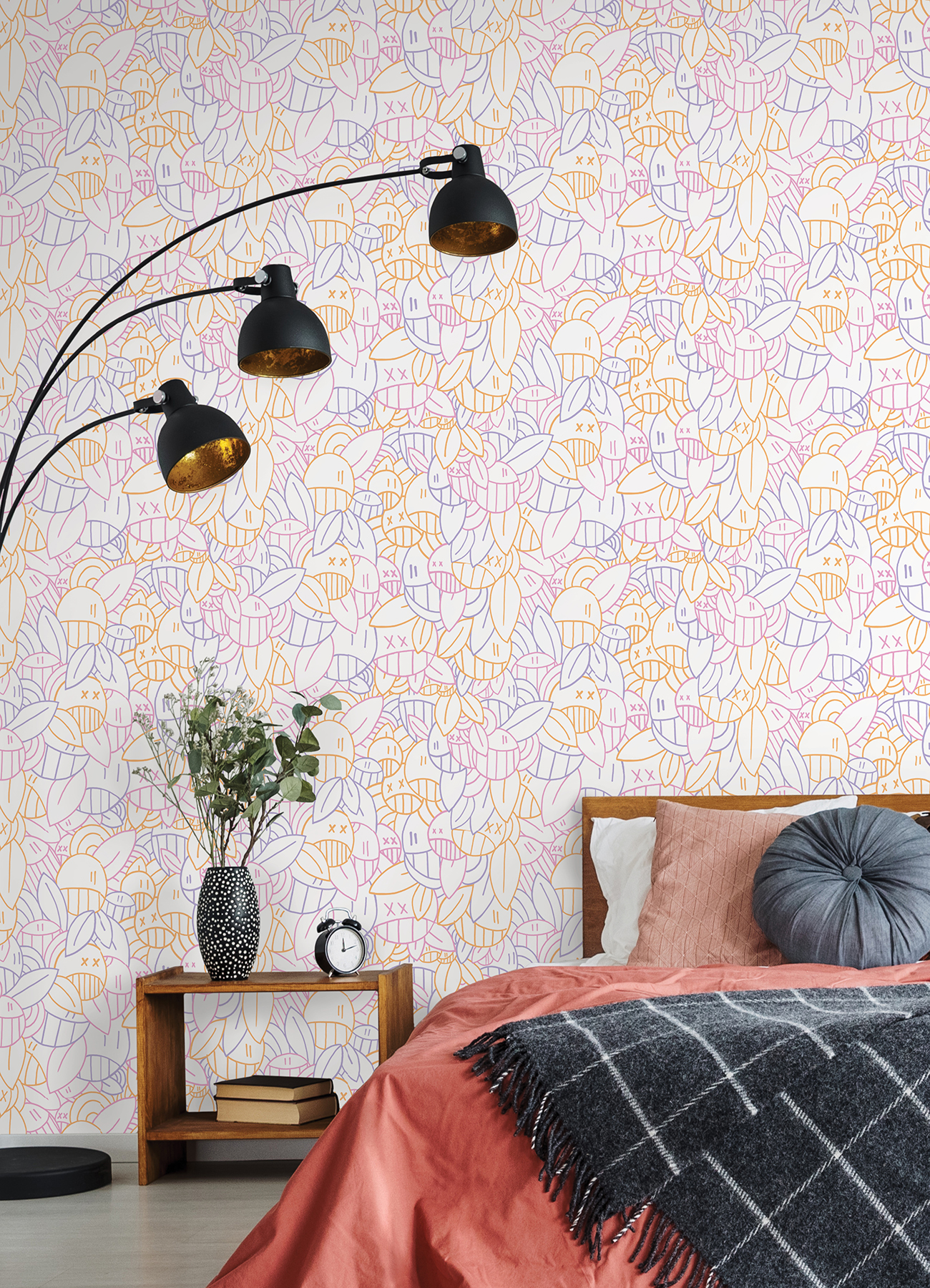 Multi Warm Floral Sequence Peel & Stick Wallpaper