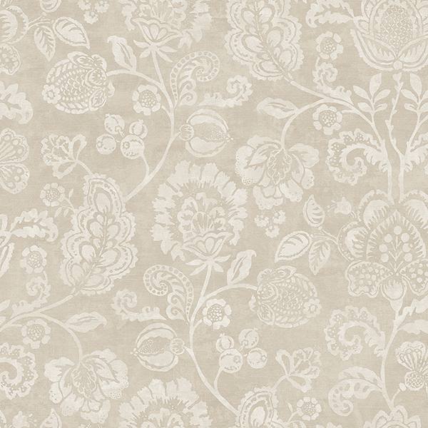 Verity Neutral Jacobean Trail Wallpaper