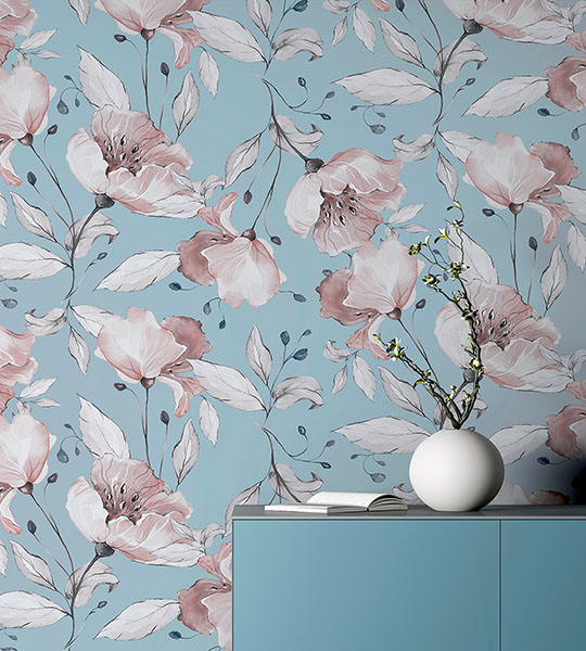 Lillian Pink Floral Wallpaper