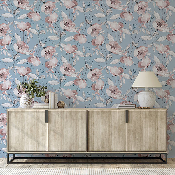 Lillian Pink Floral Wallpaper