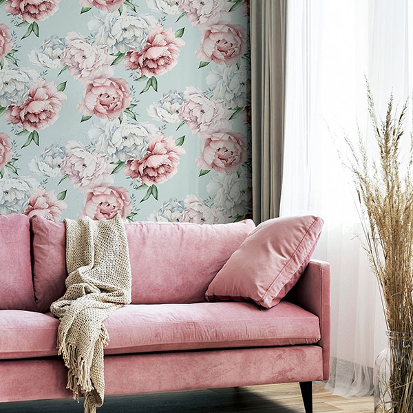 Sophie Mint Floral Wallpaper