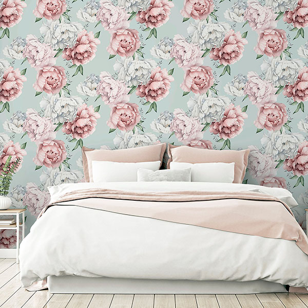 Sophie Mint Floral Wallpaper