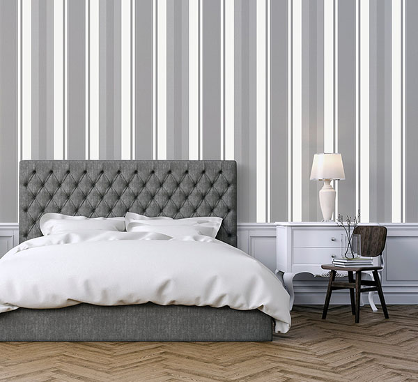 Palazzo Silver Stripe Wallpaper