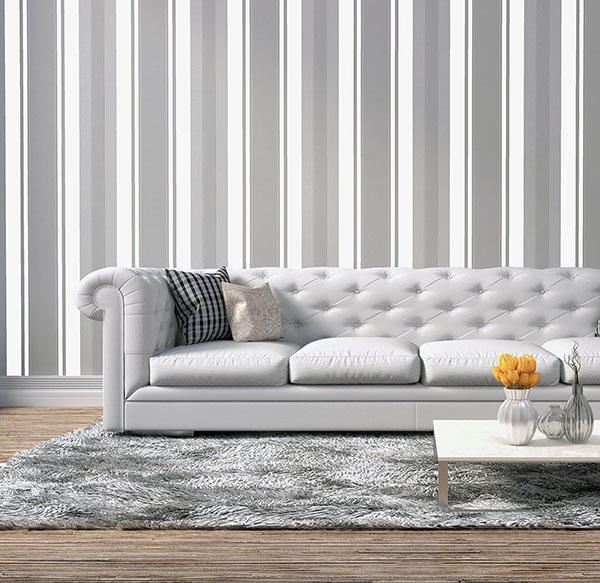 Palazzo Silver Stripe Wallpaper