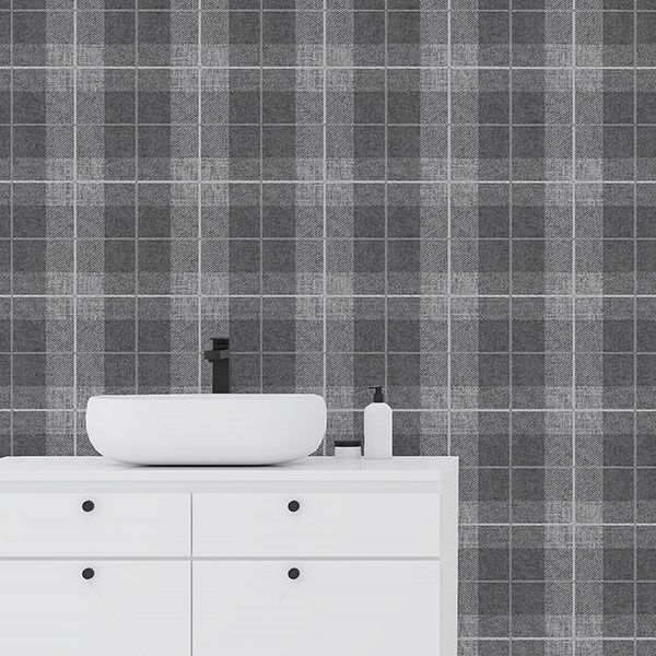 Hector Charcoal Plaid Wallpaper