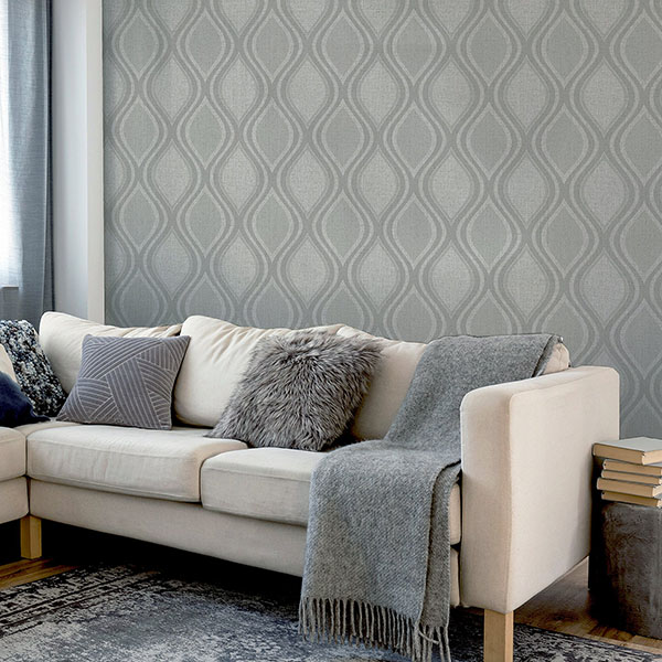Ignatius Grey Ogee Wallpaper