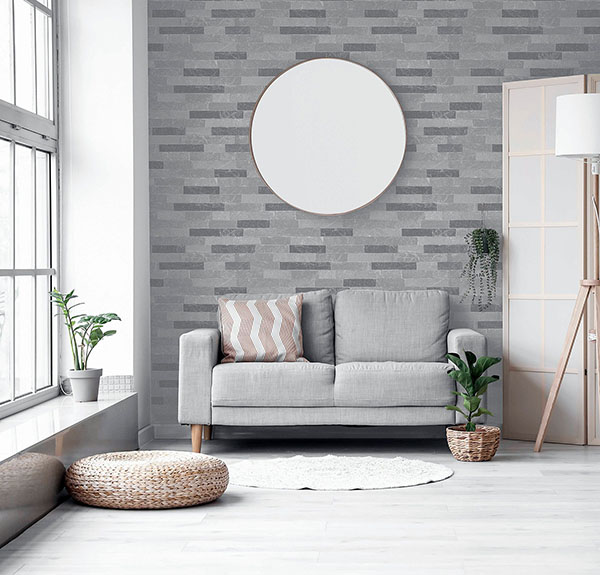 Mortimer Grey Brick Wallpaper