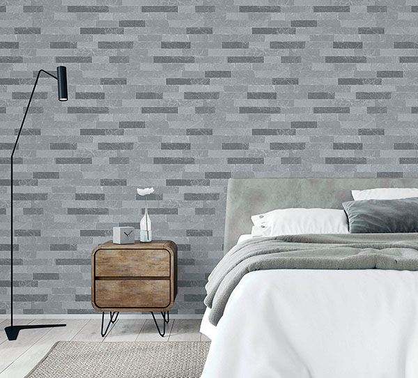 Mortimer Grey Brick Wallpaper