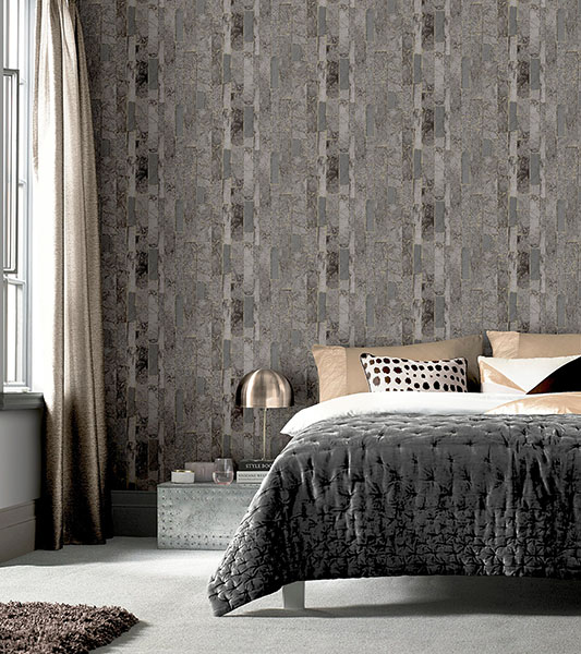 Kintsugi Black Geometric Wallpaper