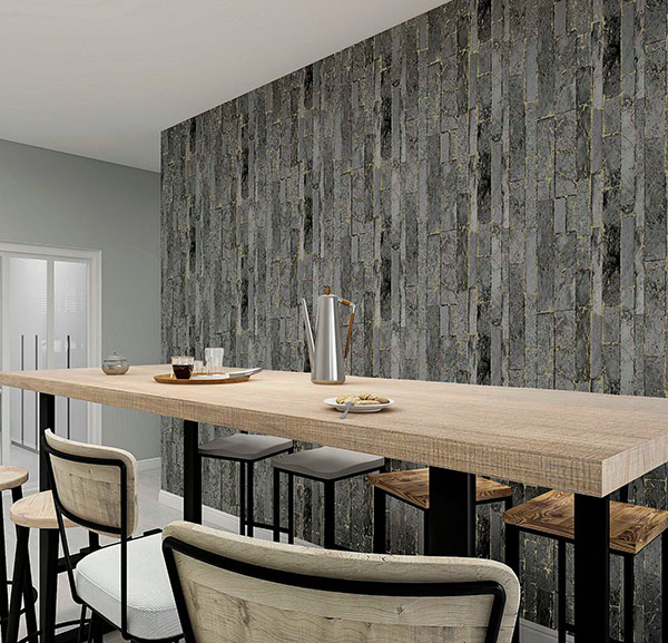 Kintsugi Black Geometric Wallpaper