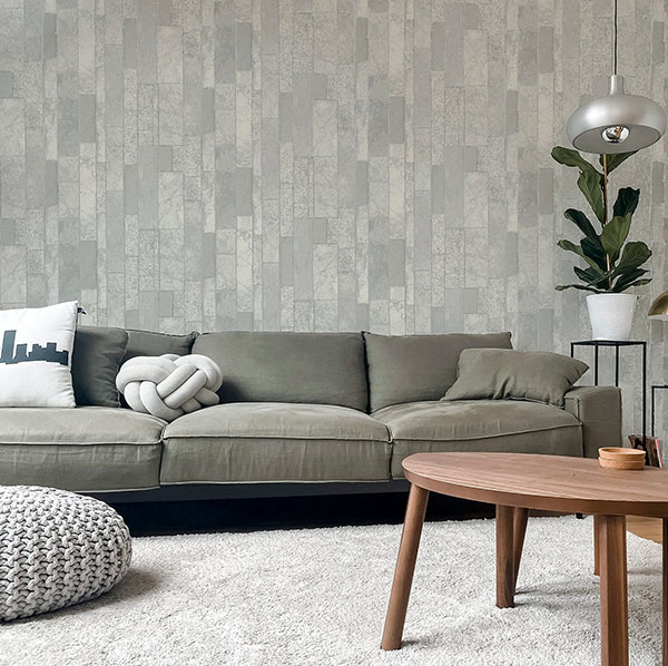 Kintsugi Silver Geometric Wallpaper