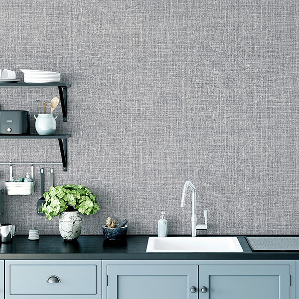 Elfrida Grey Linen Wallpaper