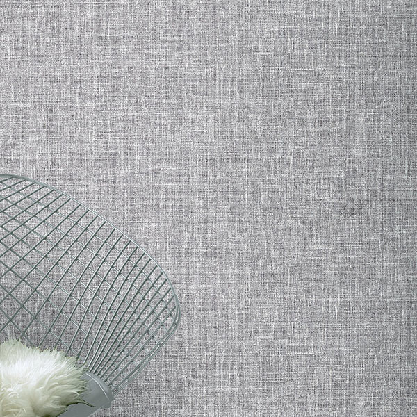 Elfrida Grey Linen Wallpaper