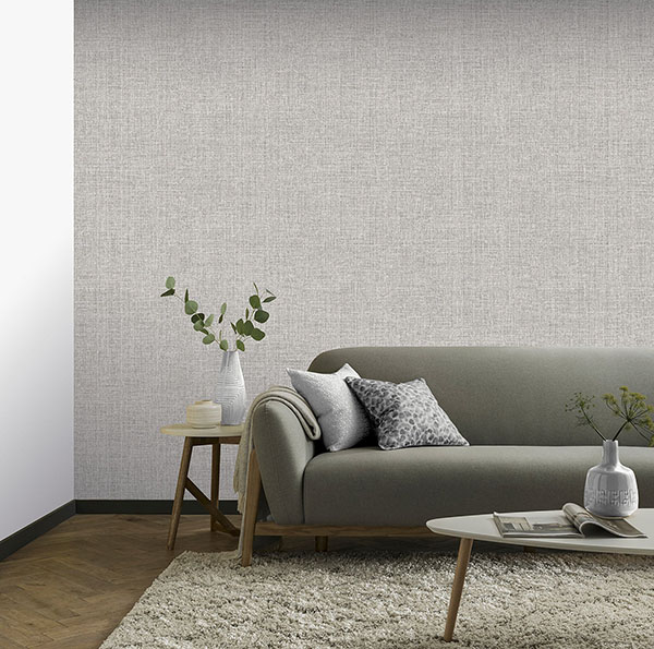 Elfrida Grey Linen Wallpaper
