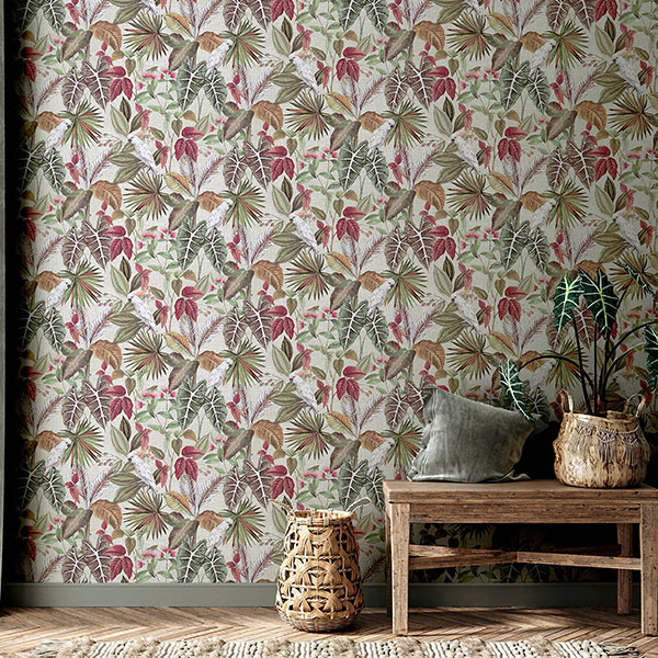 Lorraine Neutral Tropical Wallpaper