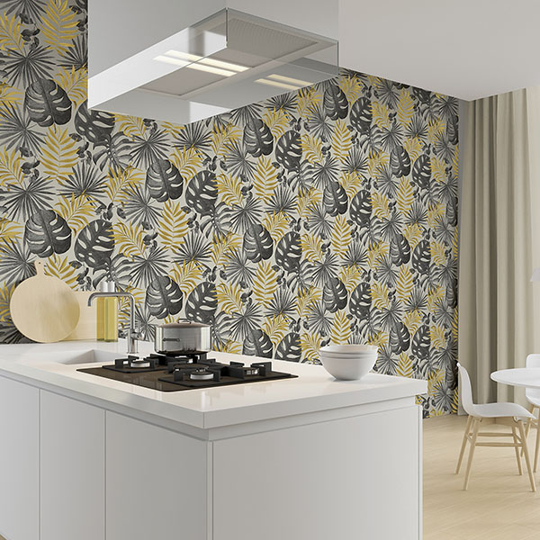 Eustis Black Jungle Wall Wallpaper