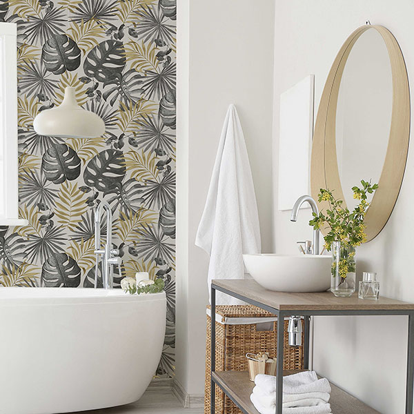 Eustis Black Jungle Wall Wallpaper