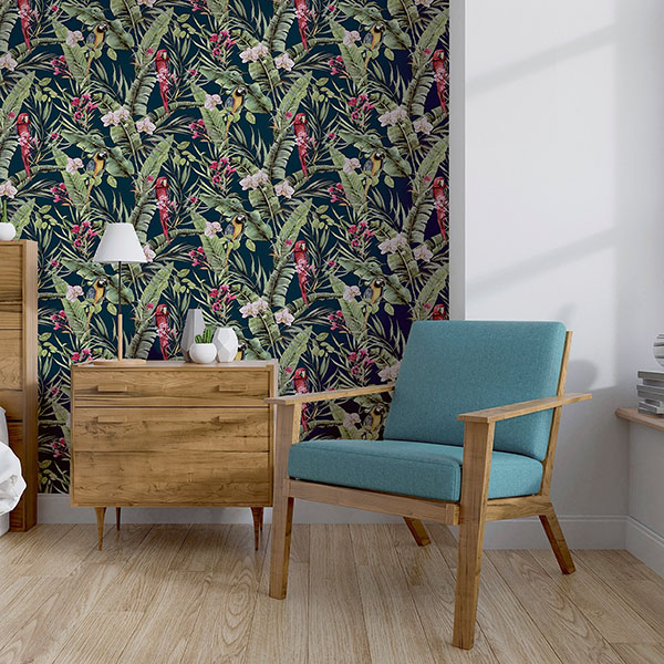Rudy Navy Pretty Polly Wallpaper
