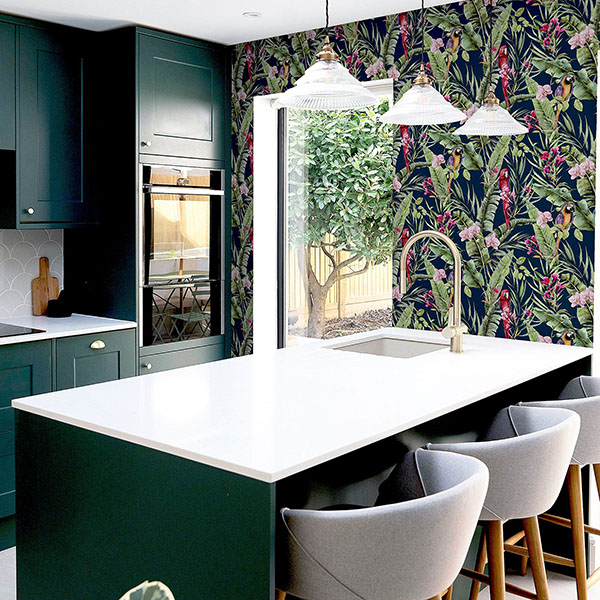 Rudy Navy Pretty Polly Wallpaper