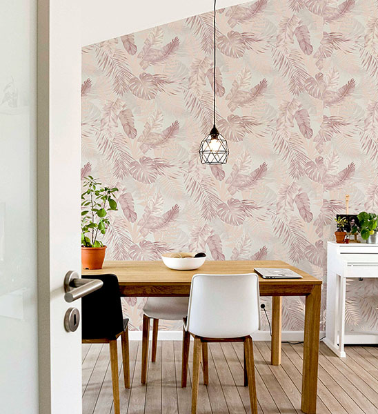 Nell Blush Tropical Wallpaper