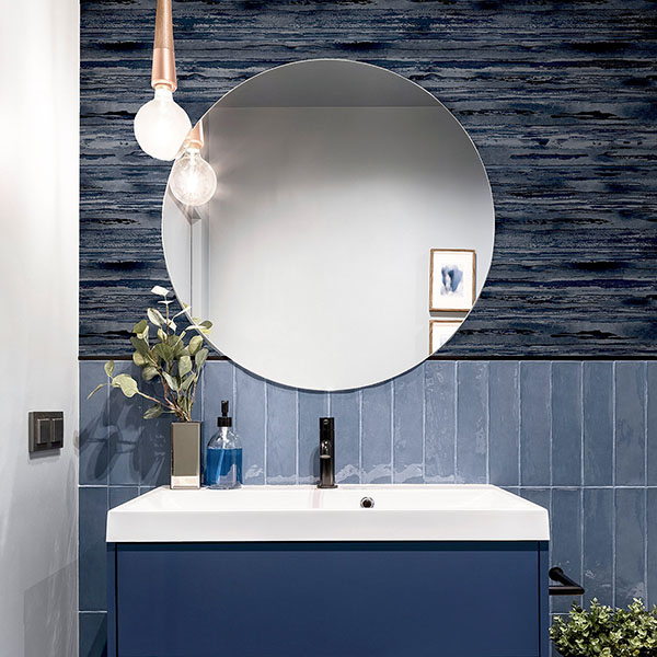 Philomena Denim Striated Wallpaper