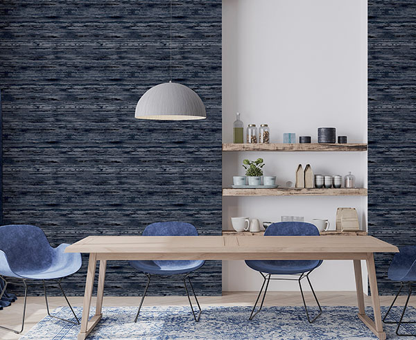 Philomena Denim Striated Wallpaper