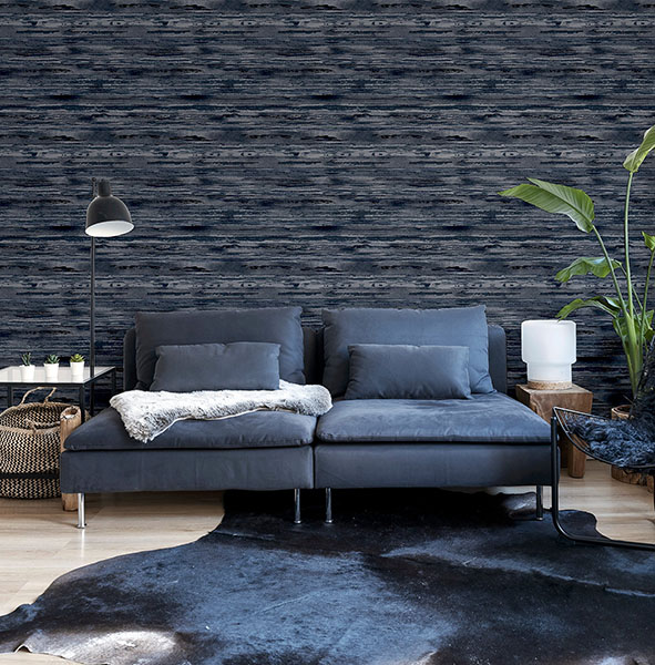 Philomena Denim Striated Wallpaper
