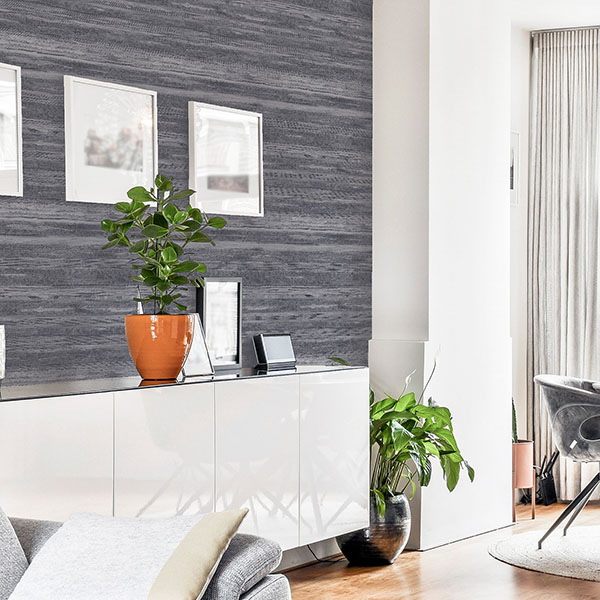 Philomena Pewter Striated Wallpaper