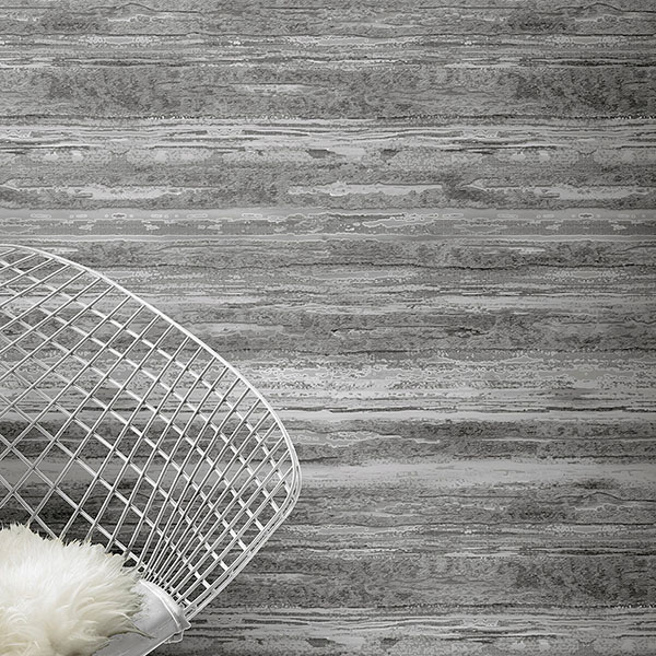 Philomena Pewter Striated Wallpaper