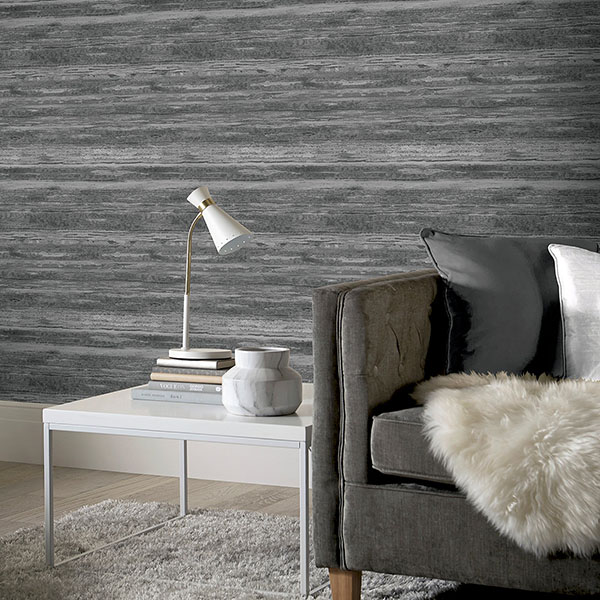 Philomena Pewter Striated Wallpaper