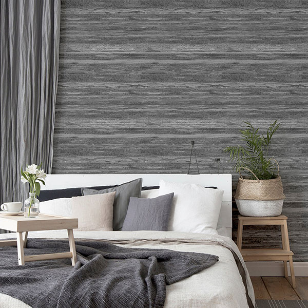 Philomena Pewter Striated Wallpaper