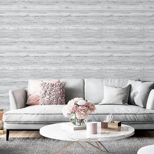 Philomena Silver Striated Wallpaper