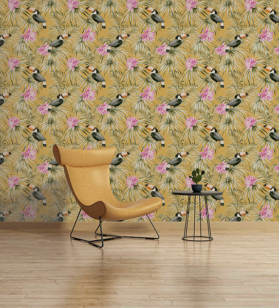 Emmeline Yellow Toucan Wallpaper