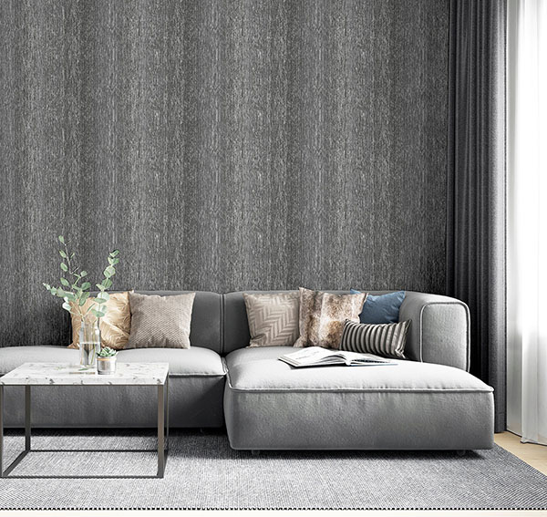 Ephraim Charcoal Radiance Plain Wallpaper